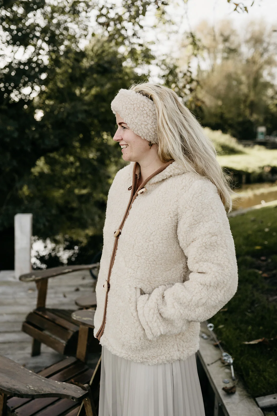 Dames jas van wol &ndash; Bruin