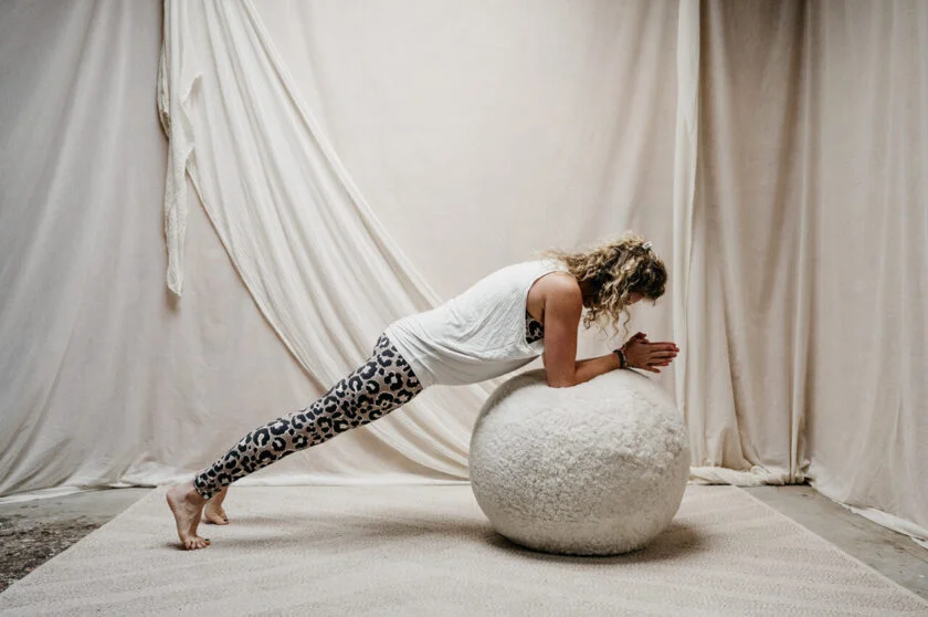 Fitnessbal Crossbreed Schapenvacht - Fitnessbal schapenvacht yoga planking - FIT/UNI/VAN/WIT/1