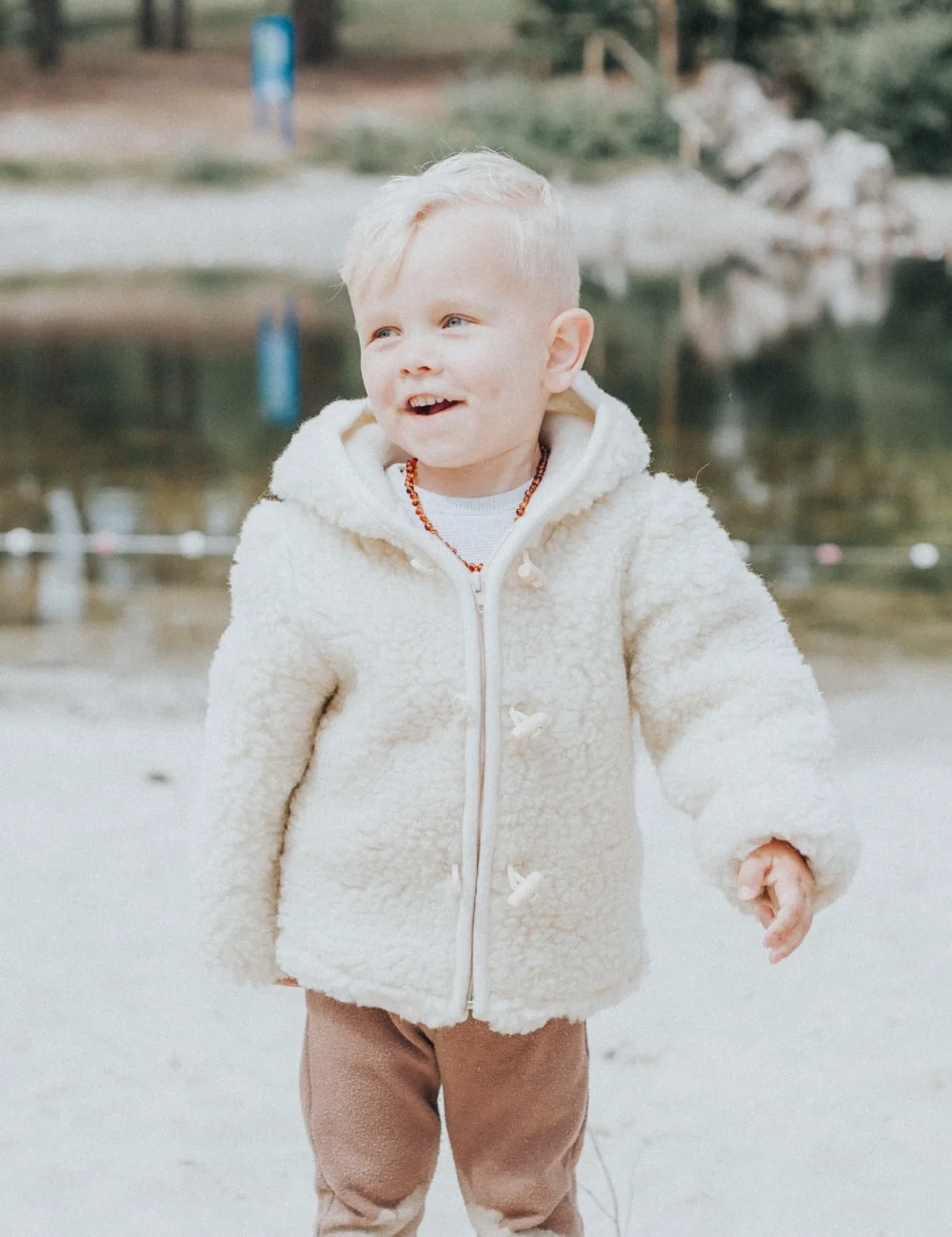 Kinderjas van wol - Wit