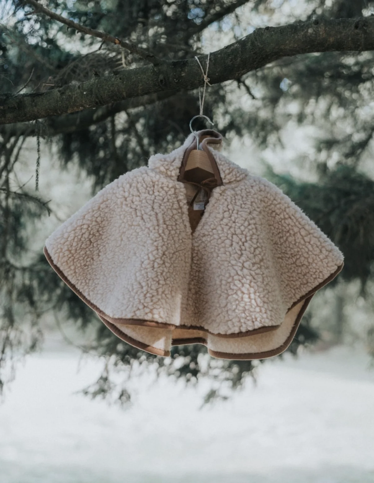Kinderponcho van wol - Kinderponcho van wol bruin vo 10 20 22 - Kinderponcho van wol - Bruin 0-2