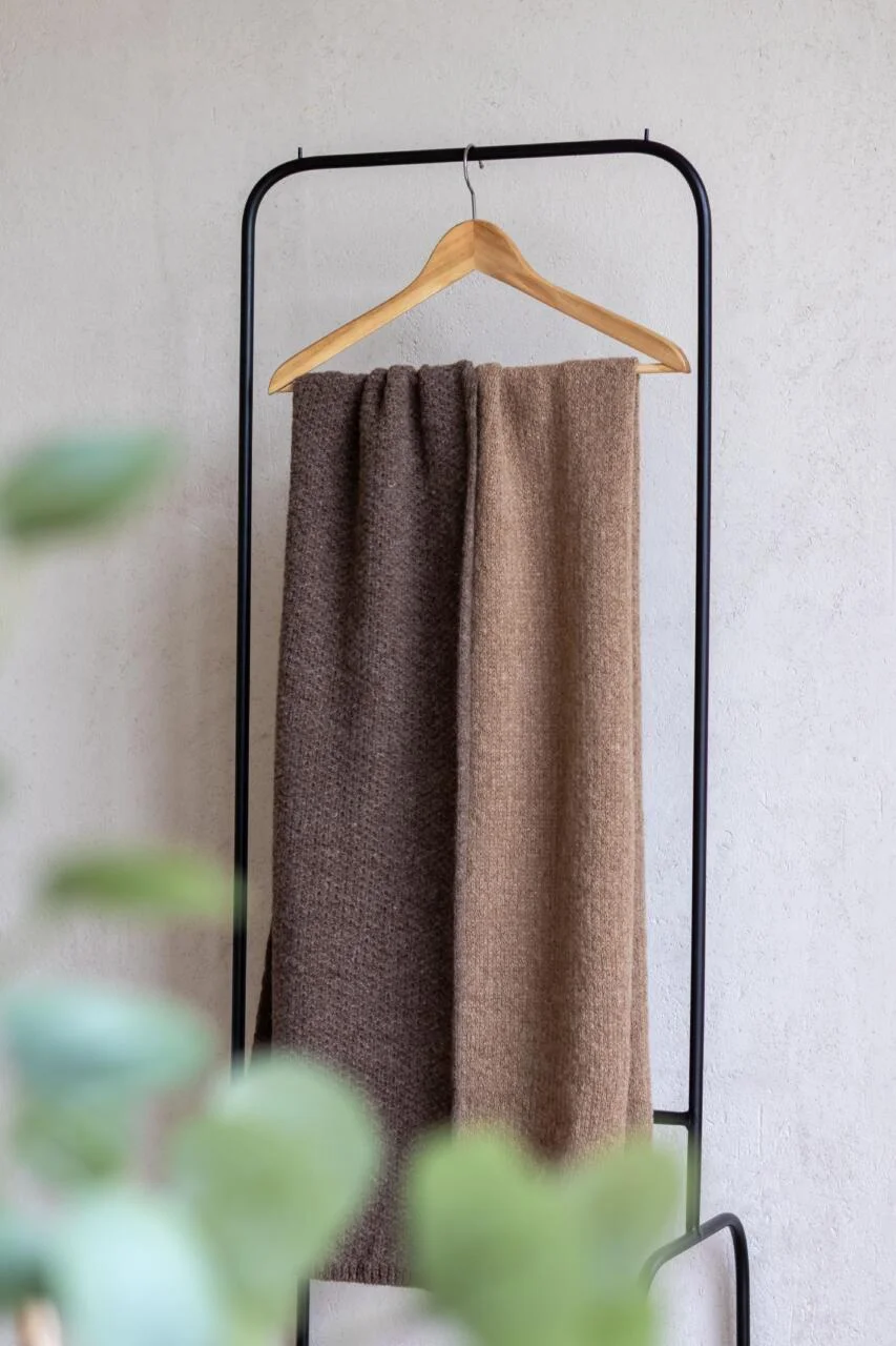 Sjaal - 100% Wol - Wollen sjaal van wol bruin camel 1 - SJA/UNI/DEW/CAM/1-(2)